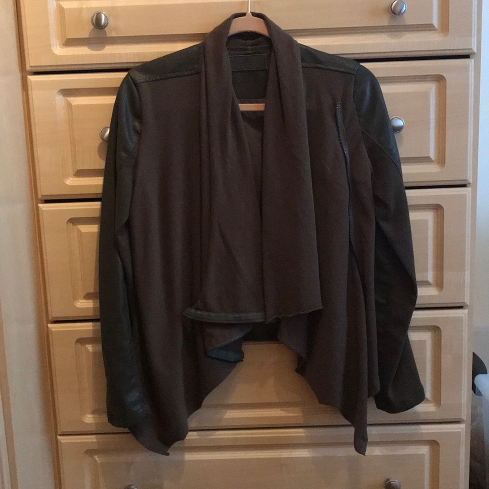 Blank NYC leather jacket 2 ways to wear Dark Green